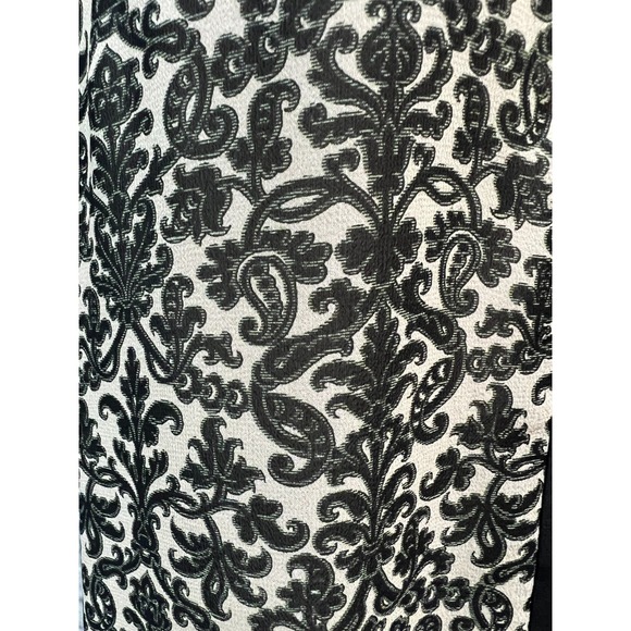 Tory Burch Tunic Top Semi Sheer Black Cream Paisley Print V-Neck Long Sleeve, 6 - Picture 5 of 9